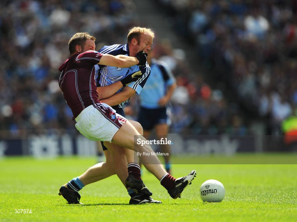 27 June 2008; Shane Ryan, Dublin, is tackled by Francis Boyle, Westmeath. GAA Football Leinster Senior Championship Semi-Final, Dublin v Westmeath, Croke Park, Dublin. Picture credit: Ray McManus / SPORTSFILE