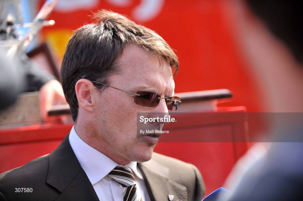 29 June 2008; Trainer Aidan O'Brien after the Dubai Duty Free Irish Derby. Curragh Racecourse, Co. Kildare. Picture credit: Matt Browne / SPORTSFILE