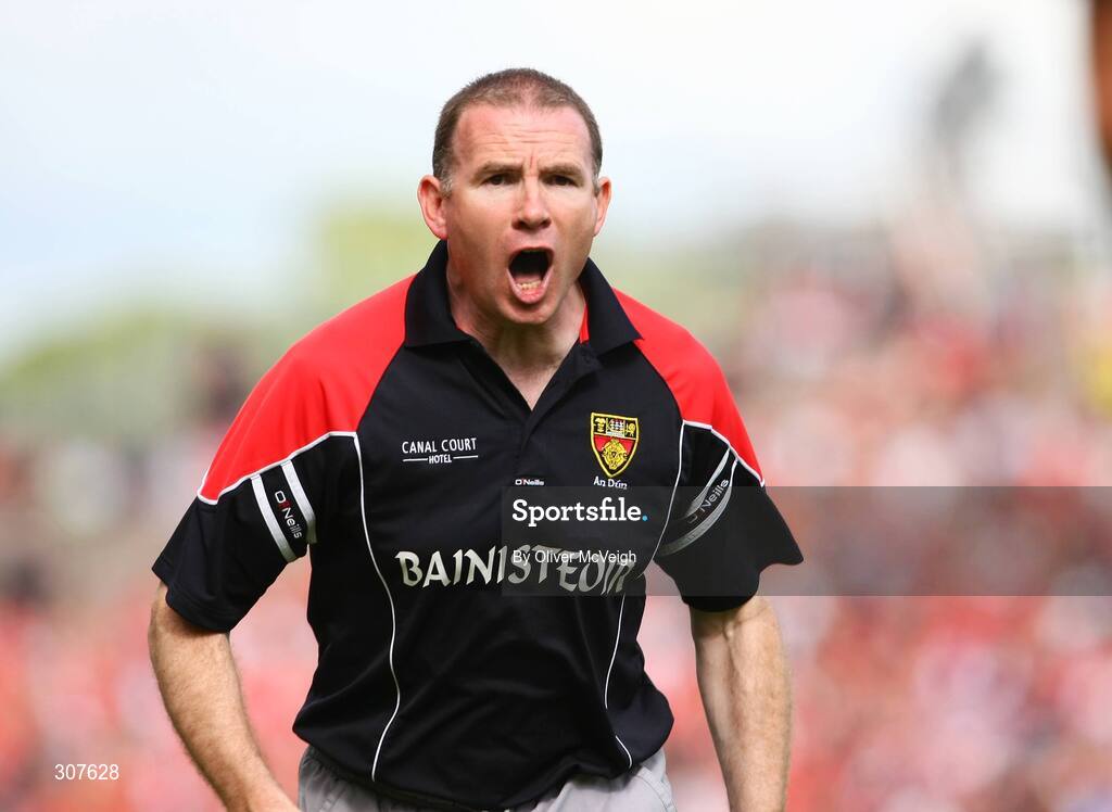 29 June 2008; Down joint manager, Ross Carr, reacts to a decesion near the end of the game . GAA Football Ulster Senior Championship Semi-Final, Down v Armagh, St Tighearnach's Park, Clones, Co. Monaghan. Picture credit: Oliver McVeigh / SPORTSFILE