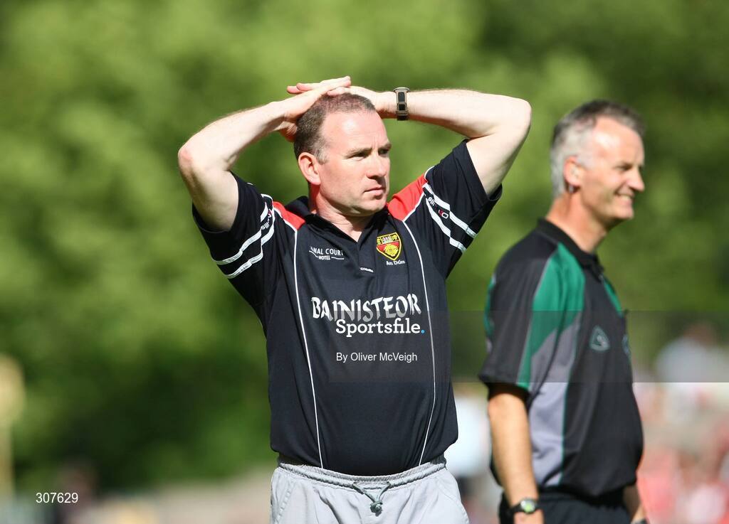 29 June 2008; Down joint manager Ross Carr shows his disappointment near the end of the game . GAA Football Ulster Senior Championship Semi-Final, Down v Armagh, St Tighearnach's Park, Clones, Co. Monaghan. Picture credit: Oliver McVeigh / SPORTSFILE