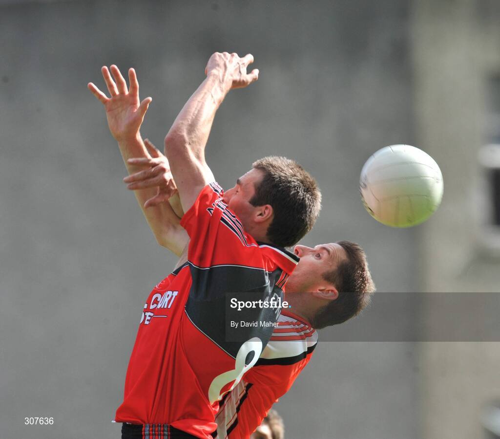 29 June 2008; Paul McGrane, Armagh, in action against Dan Gordon, Down. GAA Football Ulster Senior Championship Semi-Final, Down v Armagh, St Tighearnach's Park, Clones, Co. Monaghan. Picture credit: David Maher / SPORTSFILE