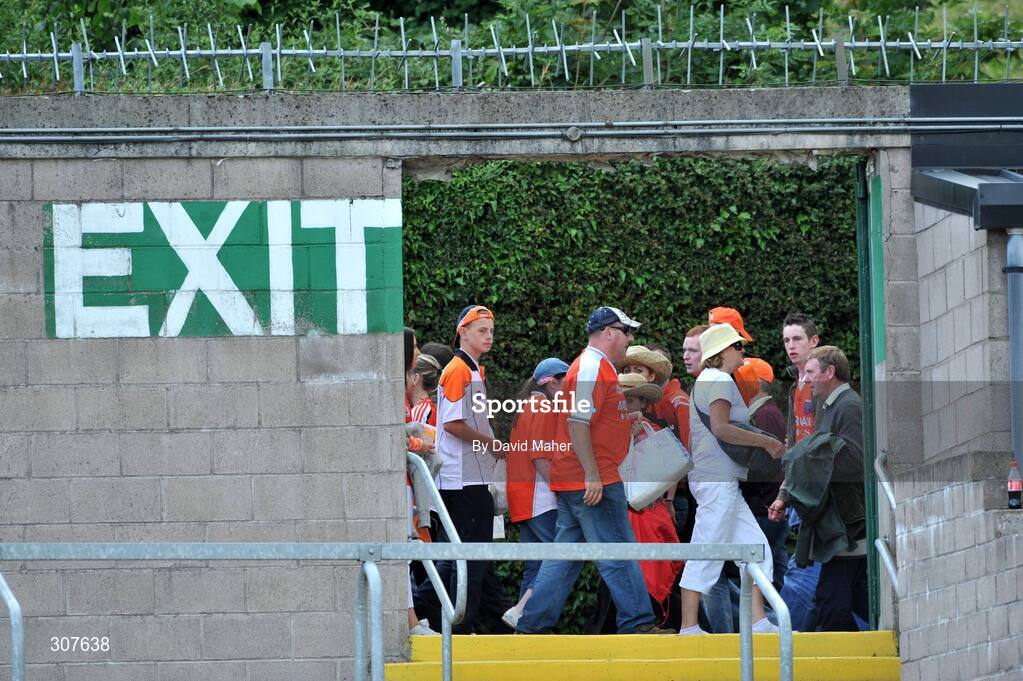 29 June 2008; Supporters outside the ground at the end of the game. GAA Football Ulster Senior Championship Semi-Final, Down v Armagh, St Tighearnach's Park, Clones, Co. Monaghan. Picture credit: David Maher / SPORTSFILE