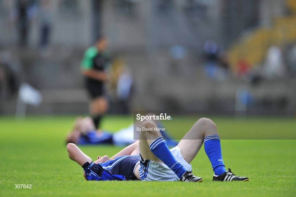 29 June 2008; A Dejected Mark Leddy, Cavan, at the end of the game after defeat to Tyrone. ESB Ulster Minor Football Championship semi-final, Cavan v Tyrone, St Tighearnach's Park, Clones, Co. Monaghan. Picture credit: David Maher / SPORTSFILE