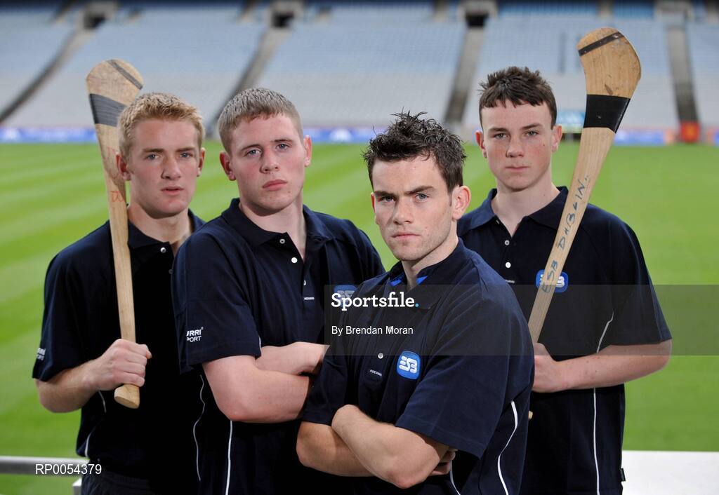 26 June 2008; At the launch of the 2008 ESB All-Ireland Minor Football and Hurling Championships, from left, Noel McGrath, Tipperary, Eugene Stritch, Roscommon, Oisin Moynagh, Cavan, and Liam Rushe, Dublin. Croke Park, Dublin. Picture credit: Brendan Moran / SPORTSFILE