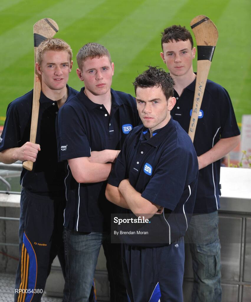 26 June 2008; At the launch of the 2008 ESB All-Ireland Minor Football and Hurling Championships, from left, Noel McGrath, Tipperary, Eugene Stritch, Roscommon, Oisin Moynagh, Cavan, and Liam Rushe, Dublin. Croke Park, Dublin. Picture credit: Brendan Moran / SPORTSFILE