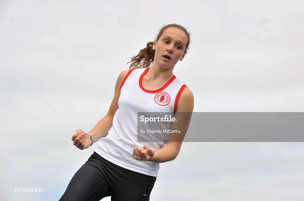 28 June 2008; Lucey Duggan, Belfast Royal Academy, Antrim, after winning the Girls Pole Vault at the KitKat Tailteann inter provincial track & field final. Morton Stadium, Santry, Dublin. Picture credit: Stephen McCarthy / SPORTSFILE