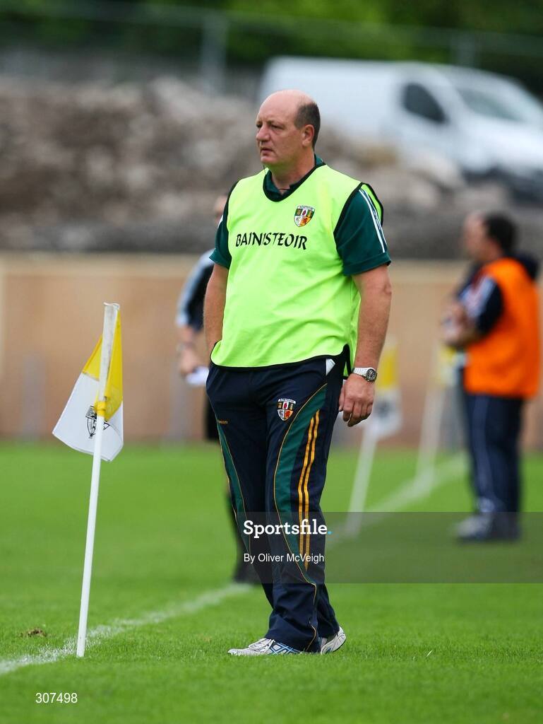 28 June 2008; Antrim joint manager, Terence 'Sambo' McNaughton, on the sideline. All-Ireland Senior Championship Qualifier, Round 1, Antrim v Galway, Casement Park, Belfast, Co. Antrim. Picture credit: Oliver McVeigh / SPORTSFILE