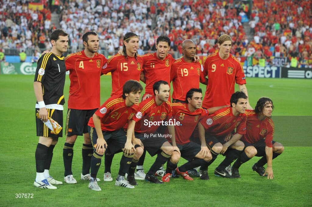 29 June 2008; The Spain team. UEFA EURO 2008TM, Final, Germany v Spain, Ernst Happel Stadion, Vienna, Austria. Picture credit; Pat Murphy / SPORTSFILE