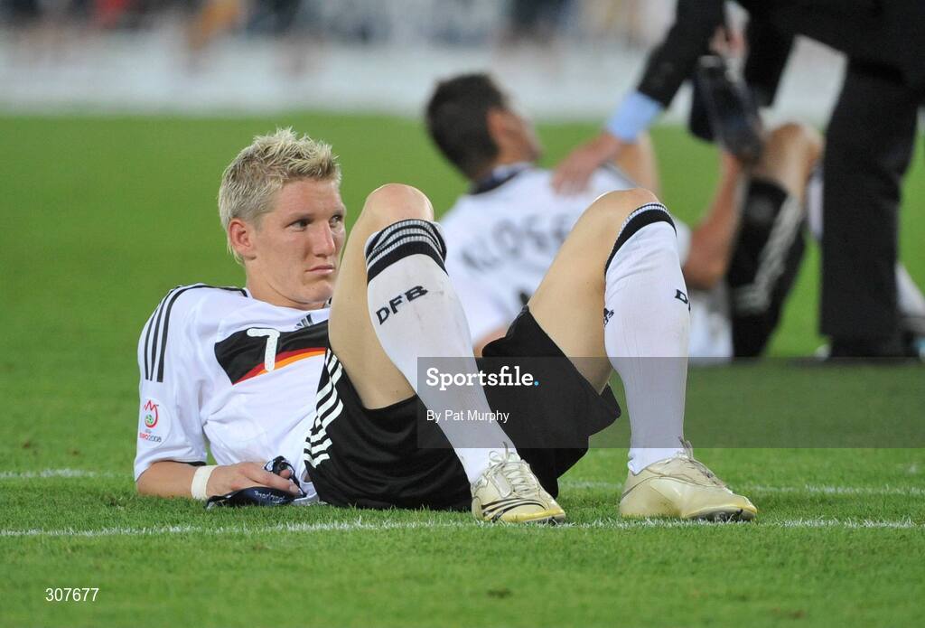 29 June 2008; Bastian Schweinsteiger, Germany, shows his disappointment after the game. UEFA EURO 2008TM, Final, Germany v Spain, Ernst Happel Stadion, Vienna, Austria. Picture credit; Pat Murphy / SPORTSFILE