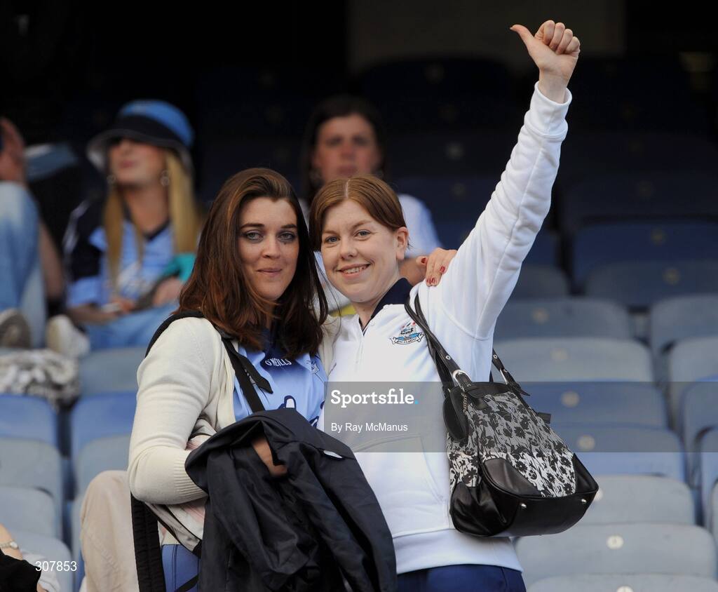 29 June 2008; Dublin supporters Niamh Connolly and Sinead McManus after the game. GAA Football Leinster Senior Championship Semi-Final, Dublin v Westmeath, Croke Park, Dublin. Picture credit: Ray McManus / SPORTSFILE