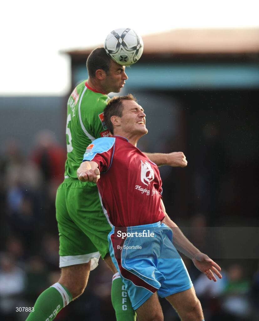 1 July 2008; Dan Murray, Cork City, in action against Adam Hughes, Drogheda United. eircom League Cup Quarter-Final, Drogheda United v Cork City, United Park, Drogheda, Co. Louth. Photo by Sportsfile