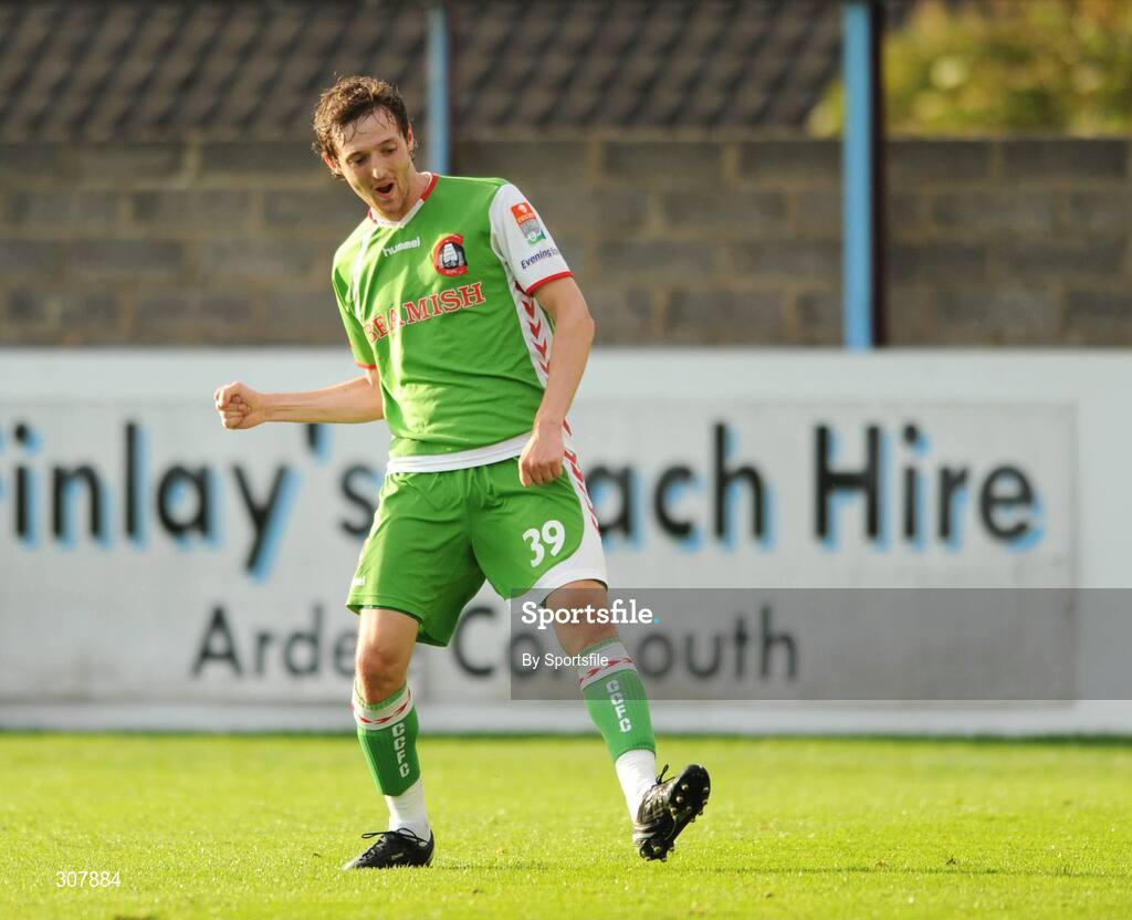 1 July 2008; Dave Mooney, Cork City, celebrates after scoring his side's first goal. eircom League Cup Quarter-Final, Drogheda United v Cork City, United Park, Drogheda, Co. Louth. Photo by Sportsfile