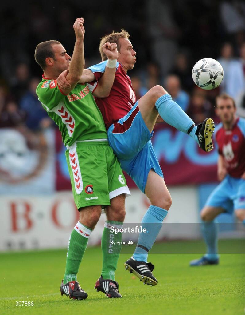 1 July 2008; Sami Ristila, Drogheda United, in action against Dan Murray, Cork City. eircom League Cup Quarter-Final, Drogheda United v Cork City, United Park, Drogheda, Co. Louth. Photo by Sportsfile