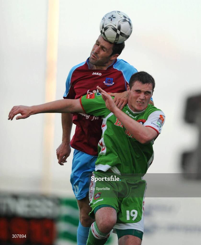 1 July 2008; Shaun Maher, Drogheda United, in action against Darren Murphy, Cork City. eircom League Cup Quarter-Final, Drogheda United v Cork City, United Park, Drogheda, Co. Louth. Photo by Sportsfile