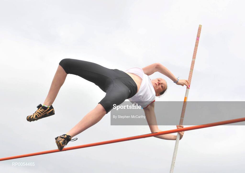 28 June 2008; Lucey Duggan, Belfast Royal Academy, Antrim, on her way to winning the Girls Pole Vault at the KitKat Tailteann inter provincial track & field final. Morton Stadium, Santry, Dublin. Picture credit: Stephen McCarthy / SPORTSFILE