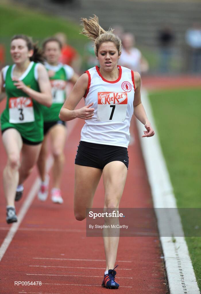 28 June 2008; Sasha Hooks, Belfast Royal Academy, Antrim, in action during the Girls 800m at the KitKat Tailteann inter provincial track & field final. Morton Stadium, Santry, Dublin. Picture credit: Stephen McCarthy / SPORTSFILE
