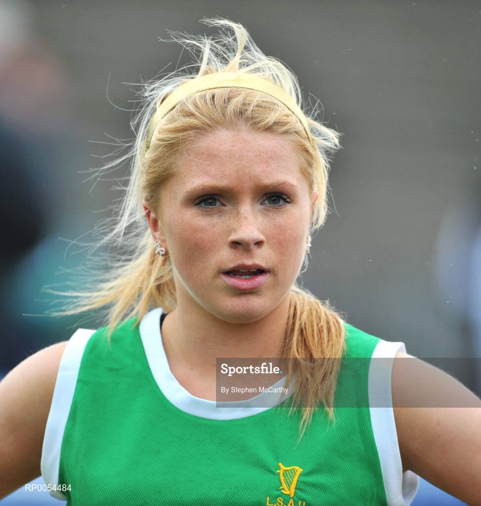 28 June 2008; Catherine McManus, St Dominic's, Cabra, Dublin, after winning the Girls 80m Hurdles at the KitKat Tailteann inter provincial track & field final. Morton Stadium, Santry, Dublin. Picture credit: Stephen McCarthy / SPORTSFILE
