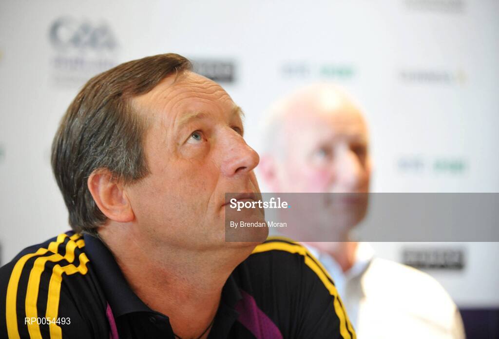 30 June 2008; Wexford manager John Meyler, left, and Kilkenny manager Brian Cody during a press conference ahead of the GAA Hurling Leinster Senior Final on Sunday next. Talbot Hotel, Carlow. Picture credit: Brendan Moran / SPORTSFILE