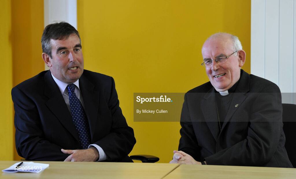 30 June 2008; Cardinal Sean Brady, right, with Tom Daly, President of the Ulster Council. Ulster Council Offices, Armagh. Picture credit: Michael Cullen / SPORTSFILE
