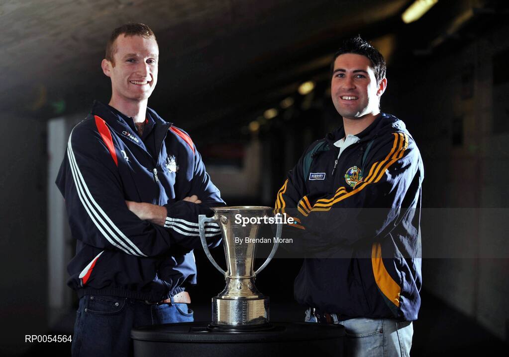 1 July 2008; Cork's Nicholas Murphy, left, and Kerry's Bryan Sheehan at a photocall ahead of the GAA Football Munster Senior Final on Sunday next. Pairc Ui Chaoimh, Cork. Picture credit: Brendan Moran / SPORTSFILE