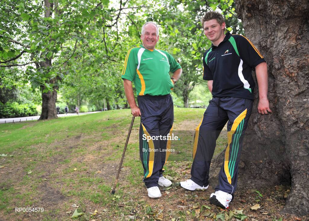 2 July 2008; The Irish team for the 2008 Paralympic Games in Beijing was officially announced at an event today. Forty five elite athletes across nine sports will represent Ireland at the Beijing Games which get underway on September 6th and run for twelve days. The Paralympic Games are elite Olympic style sports events for elite athletes with physical disabilities, or visual impairment, emphasising athletic achievement rather than disability. At the announcement are Sean Heary, Archery, from Meath, left, and Jonathan Cummings, Swimming from Coalisland, Co. Tyrone. Conrad Hotel, Dublin. Picture credit: Brian Lawless / SPORTSFILE