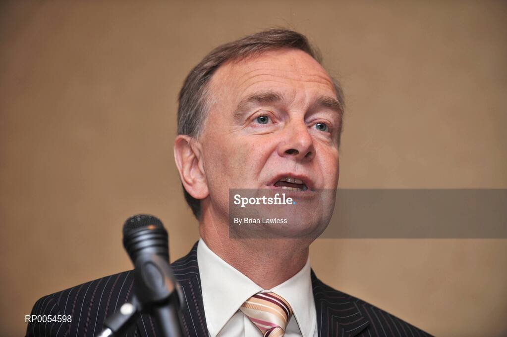 2 July 2008; The Irish team for the 2008 Paralympic Games in Beijing was officially announced at an event today. Forty five elite athletes across nine sports will represent Ireland at the Beijing Games which get underway on September 6th and run for twelve days. The Paralympic Games are elite Olympic style sports events for elite athletes with physical disabilities, or visual impairment, emphasising athletic achievement rather than disability. Speaking at the announcement is Minister for Arts, Sport and Tourism Mr. Martin Cullen T.D. Conrad Hotel, Dublin. Picture credit: Brian Lawless / SPORTSFILE