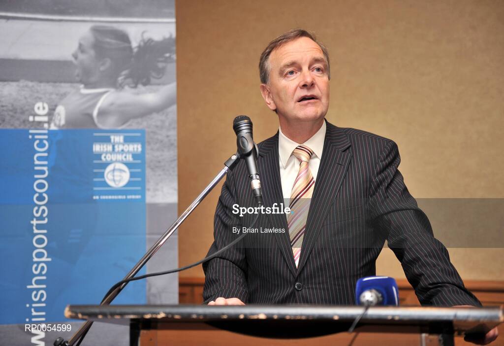 2 July 2008; The Irish team for the 2008 Paralympic Games in Beijing was officially announced at an event today. Forty five elite athletes across nine sports will represent Ireland at the Beijing Games which get underway on September 6th and run for twelve days. The Paralympic Games are elite Olympic style sports events for elite athletes with physical disabilities, or visual impairment, emphasising athletic achievement rather than disability. Speaking at the announcement is Minister for Arts, Sport and Tourism Mr. Martin Cullen T.D. Conrad Hotel, Dublin. Picture credit: Brian Lawless / SPORTSFILE