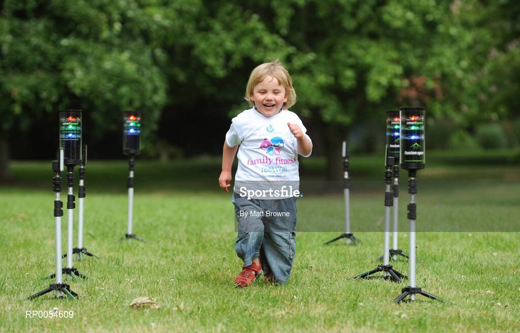 2 July 2008; Sean Brady, 3, during a speed test at the Launch of Athletics Ireland Family Fitness Festival. Farmleigh, Phoenix Park, Dublin. For more information visit www.familyfitnessfestival.ie. Picture credit: Matt Browne / SPORTSFILE