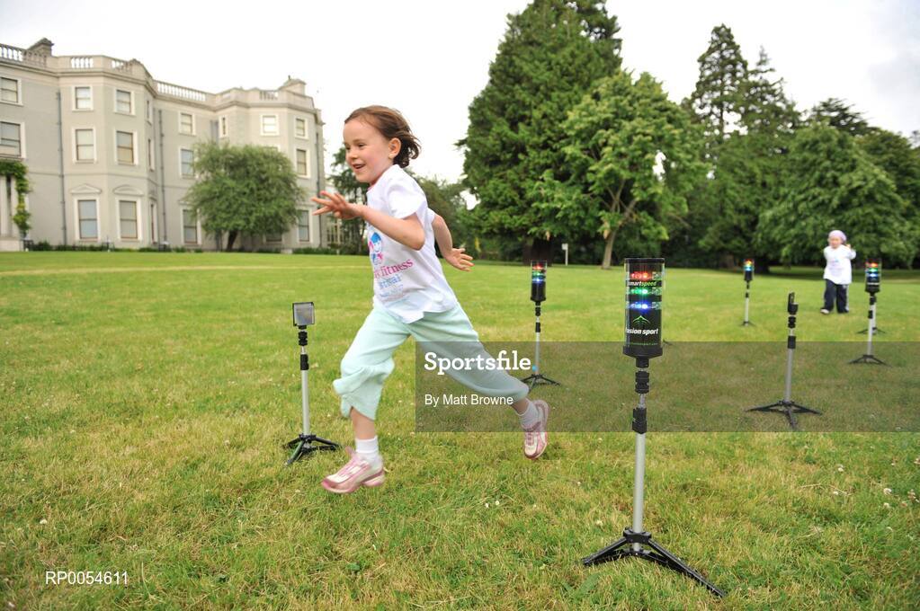 2 July 2008; Ellie Brady, 6, during a speed test at the Launch of Athletics Ireland Family Fitness Festival. Farmleigh, Phoenix Park, Dublin. For more information visit www.familyfitnessfestival.ie. Picture credit: Matt Browne / SPORTSFILE