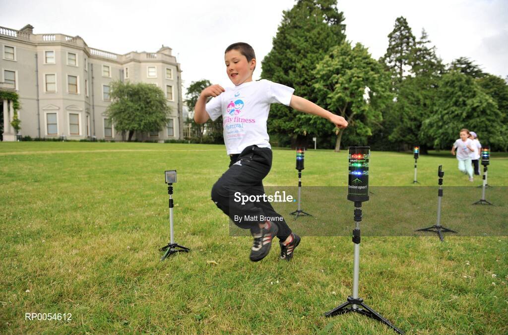 2 July 2008; Cian May, 7, during a speed test at the Launch of Athletics Ireland Family Fitness Festival. Farmleigh, Phoenix Park, Dublin. For more information visit www.familyfitnessfestival.ie. Picture credit: Matt Browne / SPORTSFILE
