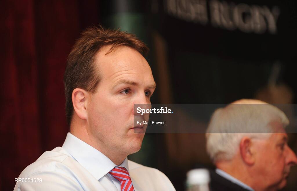 27 June 2008; Kevin Potts, IRFU Domestic Game Manager, during the IRFU Annual Council Meeting. Ballsbridge Court Hotel, Ballsbridge, Dublin. Picture credit: Matt Browne / SPORTSFILE