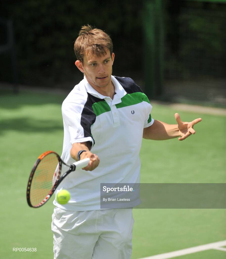 4 July 2008; Denmark's Frederik Nielsen competing in the semi-finals of the Shelbourne Irish Open which is a 75,000 dollar ATP Challenger taking place this week in Fitzwilliam Lawn Tennis Club, Appian Way, Dublin. The Men’s singles finals take place Saturday 6th July. Shelbourne Men's Irish Open Tennis Championship, Men's Singles Semi-Final, Frederik Nielsen v Jonathan Marray. Picture credit: Brian Lawless / SPORTSFILE