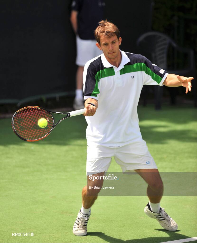 4 July 2008; Denmark's Frederik Nielsen competing in the semi-finals of the Shelbourne Irish Open which is a 75,000 dollar ATP Challenger taking place this week in Fitzwilliam Lawn Tennis Club, Appian Way, Dublin. The Men’s singles finals take place Saturday 6th July. Shelbourne Men's Irish Open Tennis Championship, Men's Singles Semi-Final, Frederik Nielsen v Jonathan Marray. Picture credit: Brian Lawless / SPORTSFILE