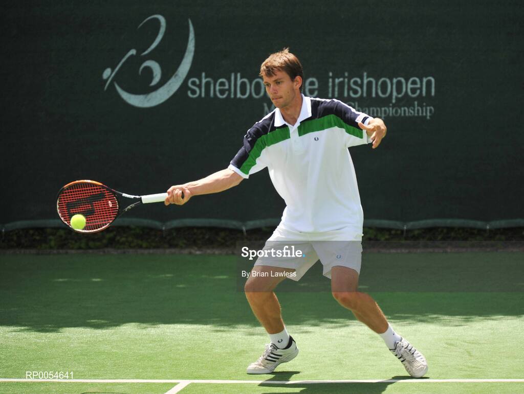4 July 2008; Denmark's Frederik Nielsen competing in the semi-finals of the Shelbourne Irish Open which is a 75,000 dollar ATP Challenger taking place this week in Fitzwilliam Lawn Tennis Club, Appian Way, Dublin. The Men’s singles finals take place Saturday 6th July. Shelbourne Men's Irish Open Tennis Championship, Men's Singles Semi-Final, Frederik Nielsen v Jonathan Marray. Picture credit: Brian Lawless / SPORTSFILE