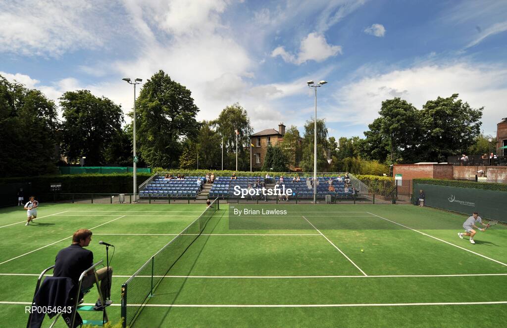 4 July 2008; A general view of the action during the semi-finals of the Shelbourne Irish Open which is a 75,000 dollar ATP Challenger taking place this week in Fitzwilliam Lawn Tennis Club, Appian Way, Dublin. The Men’s singles finals take place Saturday 6th July. Shelbourne Men's Irish Open Tennis Championship, Men's Singles Semi-Final, Frederik Nielsen.v.Jonathan Marray. Picture credit: Brian Lawless / SPORTSFILE