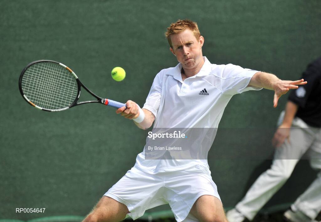 4 July 2008; Great Britain's Jonathan Marray competing in the semi-finals of the Shelbourne Irish Open which is a 75,000 dollar ATP Challenger taking place this week in Fitzwilliam Lawn Tennis Club, Appian Way, Dublin. The Men’s singles finals take place Saturday 6th July. Shelbourne Men's Irish Open Tennis Championship, Men's Singles Semi-Final, Frederik Nielsen v Jonathan Marray. Picture credit: Brian Lawless / SPORTSFILE