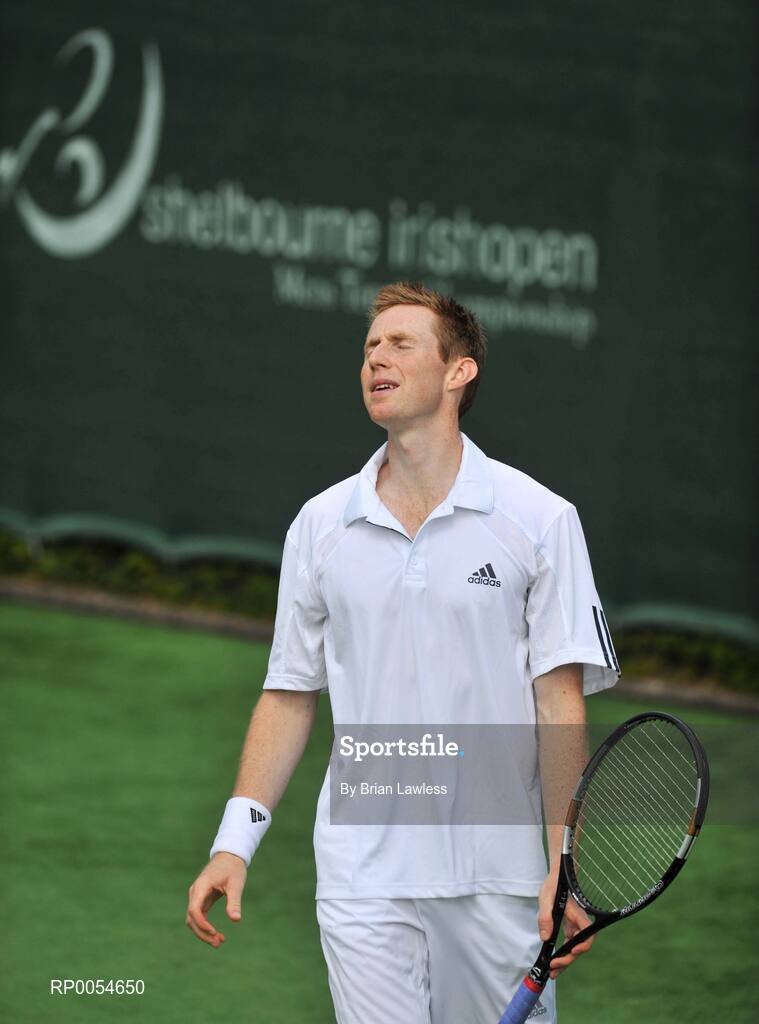 4 July 2008; Great Britain's Jonathan Marray competing in the semi-finals of the Shelbourne Irish Open which is a 75,000 dollar ATP Challenger taking place this week in Fitzwilliam Lawn Tennis Club, Appian Way, Dublin. The Men’s singles finals take place Saturday 6th July. Shelbourne Men's Irish Open Tennis Championship, Men's Singles Semi-Final, Frederik Nielsen v Jonathan Marray. Picture credit: Brian Lawless / SPORTSFILE