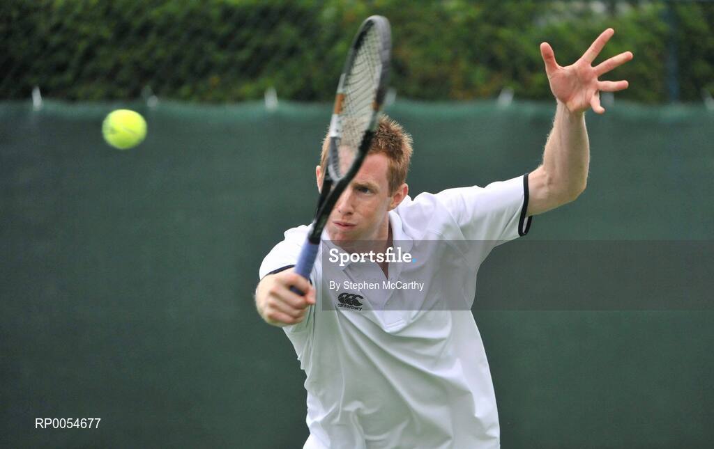 4 July 2008; Jonathan Marray in action against Prakash Amritraj and Aisam-Ul-Haq Qureshi . Shelbourne Irish Open Mens Tennis Championships 2008, Doubles Final, Prakash Amritraj / Aisam-Ul-Haq Qureshi v Jonathan Marray / Frederik Nielsen, Fitzwilliam Lawn Tennis Club, Appian Way, Dublin. Picture credit: Stephen McCarthy / SPORTSFILE