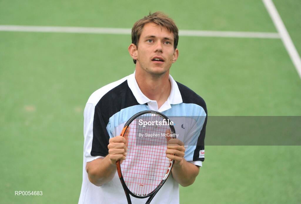 4 July 2008; Frederik Nielsen reacts during his match against Prakash Amritraj and Aisam-Ul-Haq Qureshi . Shelbourne Irish Open Mens Tennis Championships 2008, Doubles Final, Prakash Amritraj / Aisam-Ul-Haq Qureshi v Jonathan Marray / Frederik Nielsen, Fitzwilliam Lawn Tennis Club, Appian Way, Dublin. Picture credit: Stephen McCarthy / SPORTSFILE