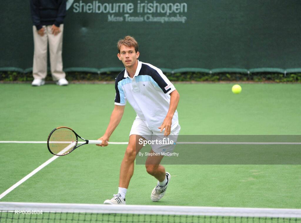 4 July 2008; Frederik Nielsen in action against Prakash Amritraj and Aisam-Ul-Haq Qureshi . Shelbourne Irish Open Mens Tennis Championships 2008, Doubles Final, Prakash Amritraj / Aisam-Ul-Haq Qureshi v Jonathan Marray / Frederik Nielsen, Fitzwilliam Lawn Tennis Club, Appian Way, Dublin. Picture credit: Stephen McCarthy / SPORTSFILE