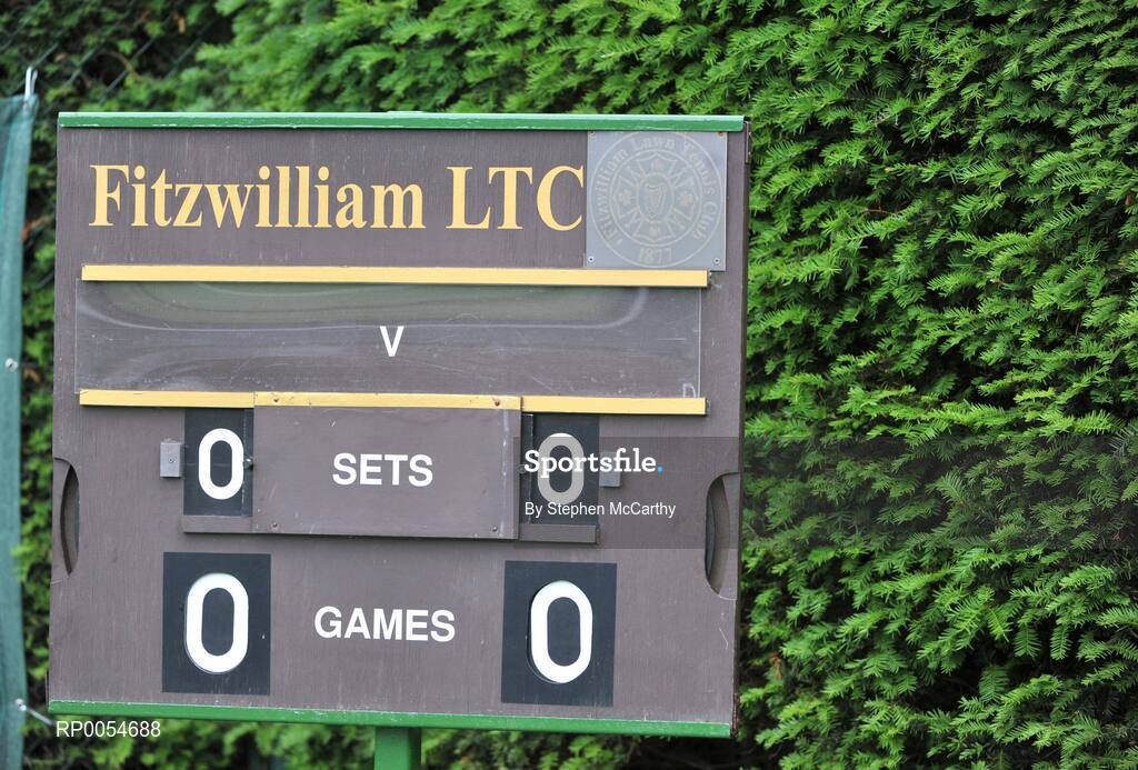 4 July 2008; A general view of a tennis scoreboard. Shelbourne Irish Open Mens Tennis Championships 2008, Doubles Final, Prakash Amritraj / Aisam-Ul-Haq Qureshi v Jonathan Marray / Frederik Nielsen, Fitzwilliam Lawn Tennis Club, Appian Way, Dublin. Picture credit: Stephen McCarthy / SPORTSFILE