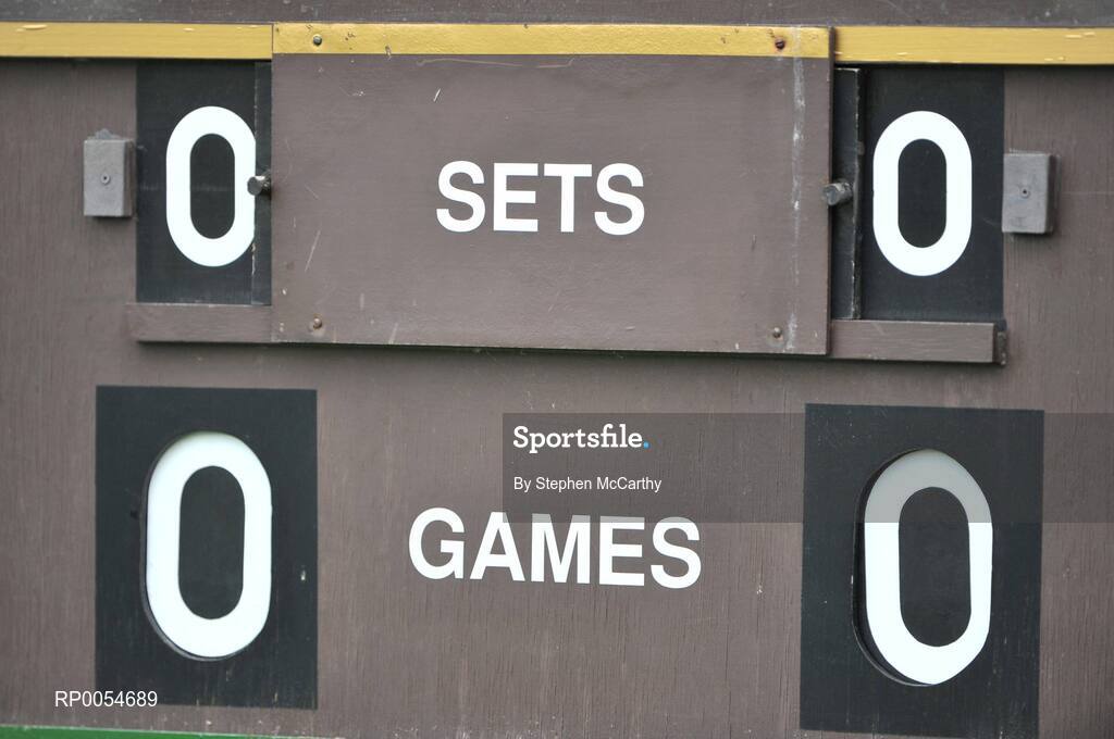 4 July 2008; A general view of a tennis scoreboard. Shelbourne Irish Open Mens Tennis Championships 2008, Doubles Final, Prakash Amritraj / Aisam-Ul-Haq Qureshi v Jonathan Marray / Frederik Nielsen, Fitzwilliam Lawn Tennis Club, Appian Way, Dublin. Picture credit: Stephen McCarthy / SPORTSFILE