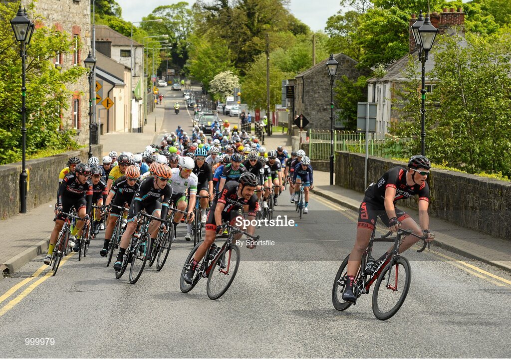 24 May 2015; A general view of the peloton as it races through Navan, Co. Meath, during Stage 8 of the 2015 An Post Rás. Drogheda - Skerries. Photo by Sportsfile