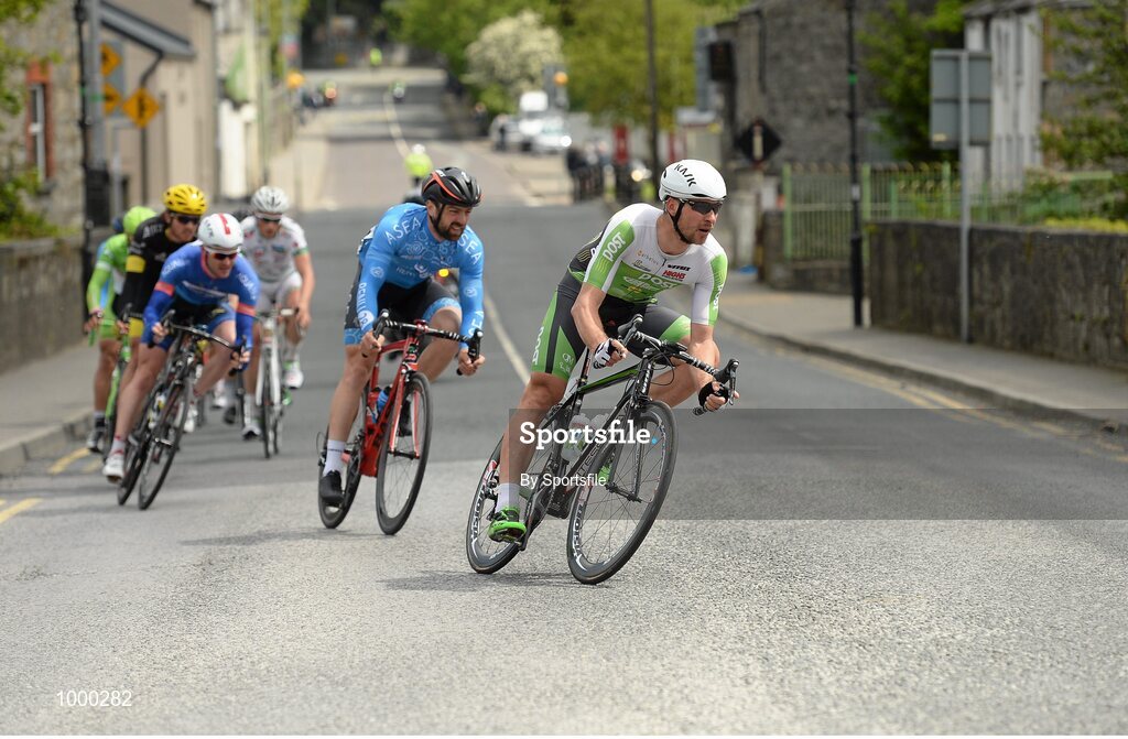 24 May 2015; Eventual stage winner Aidis Kruopis, An Post Chain Reaction, leading during Stage 8 of the 2015 An Post Rás as it passes through Navan, Co. Meath. Drogheda - Skerries. Photo by Sportsfile