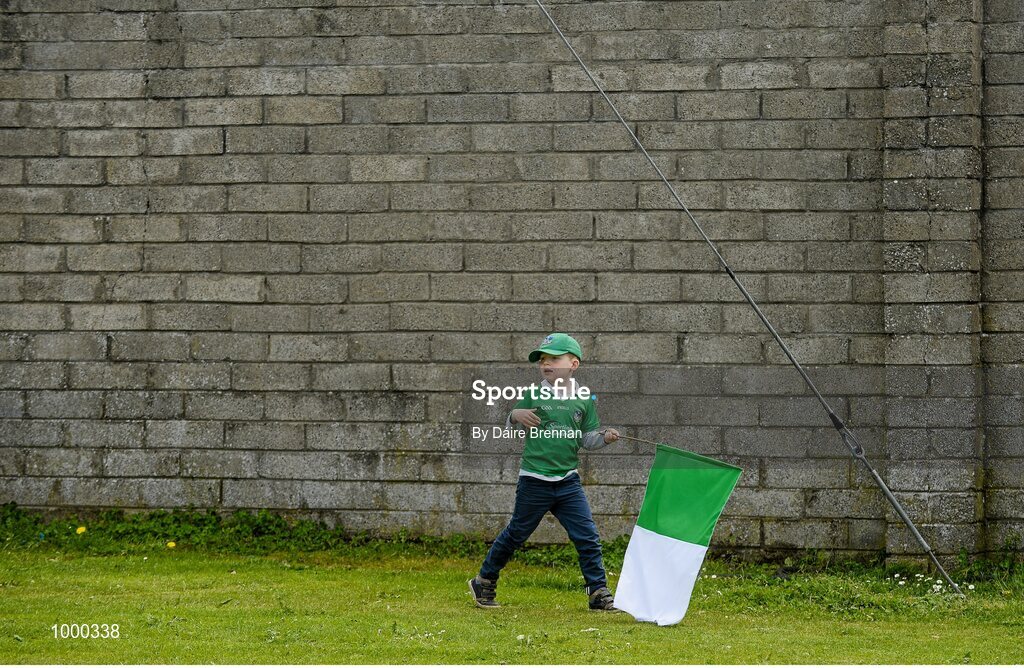 24 May 2015; Limerick supporter Maurice Reynolds, aged 6, from Galbally, Co. Limerick. Munster GAA Hurling Senior Championship Quarter-Final, Clare v Limerick. Semple Stadium, Thurles, Co. Tipperary. Picture credit: Dáire Brennan / SPORTSFILE