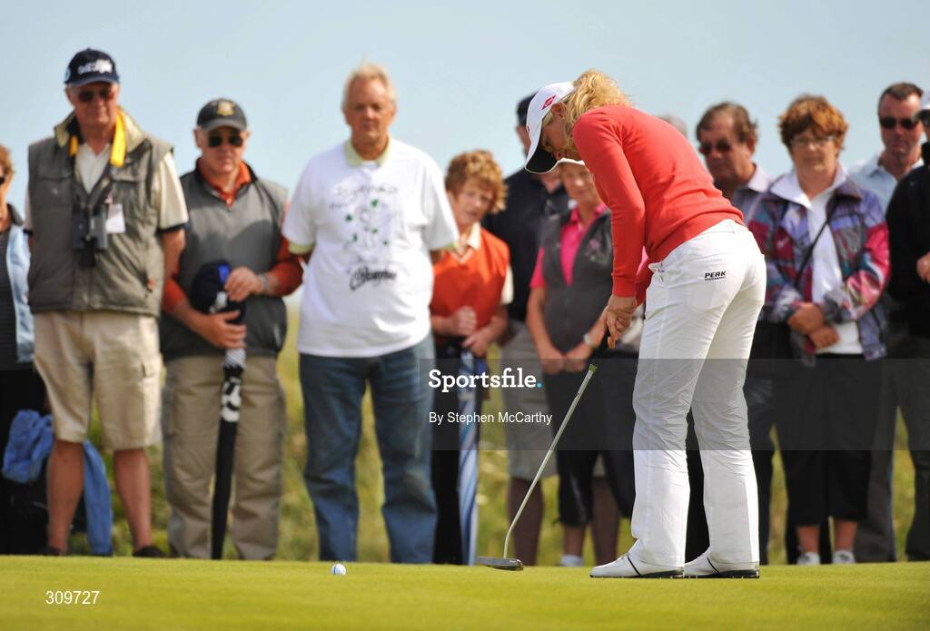 13 July 2008; Suzann Pettersen, Norway, putts on the 17th green during the final round of the AIB Ladies Irish Open Golf Championship. Portmarnock Hotel and Golf Links, Co. Dublin. Picture credit: Stephen McCarthy / SPORTSFILE