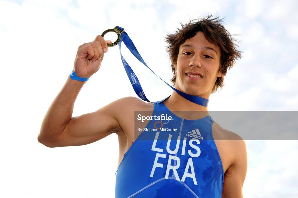 12 July 2008; Men's Elite Race winner Vincent Luis, France,  at the triAthlone event. Over 1,500 competitiors took part in the third running of triAthlone sponsored by Waterways Ireland. TriAthlone will host the European Triathlon Championships in 2010, the first time the event has ever been held in Ireland. Waterways Ireland triAthlone Triathlon, Athlone, Co. Westmeath. Picture credit: Stephen McCarthy / SPORTSFILE