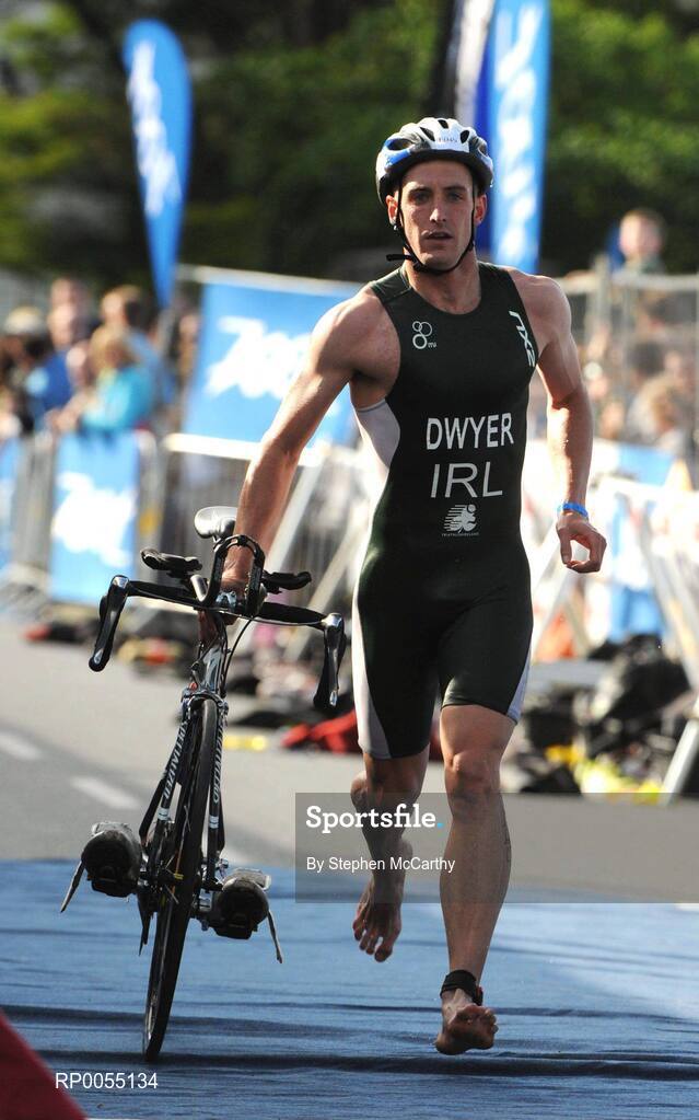 12 July 2008; Owen Dwyer, Ireland, makes his way through the tranisition zone between the swimming and cycling disciplines of the Men's Elite Race at the triAthlone event. Over 1,500 competitiors took part in the third running of triAthlone sponsored by Waterways Ireland. TriAthlone will host the European Triathlon Championships in 2010, the first time the event has ever been held in Ireland. Waterways Ireland triAthlone Triathlon, Athlone, Co. Westmeath. Picture credit: Stephen McCarthy / SPORTSFILE