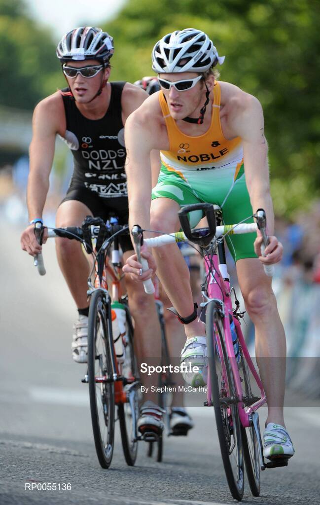12 July 2008; Gavin Noble, Ireland, in action during the cycling discipline of the Men's Elite Race at the triAthlone event. Over 1,500 competitors took part in the third running of triAthlone sponsored by Waterways Ireland. triAthlone will host the European Triathlon Championships in 2010, the first time the event has ever been held in Ireland. Waterways Ireland triAthlone Triathlon, Athlone, Co. Westmeath. Picture credit: Stephen McCarthy / SPORTSFILE