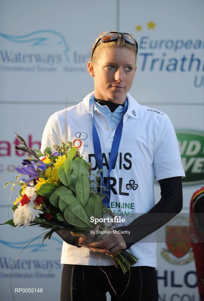 12 July 2008; Emma Davis, Ireland, after collecting her second place medal from the Women's Elite Race at the triAthlone event. Over 1,500 competitiors took part in the third running of triAthlone sponsored by Waterways Ireland. TriAthlone will host the European Triathlon Championships in 2010, the first time the event has ever been held in Ireland. Waterways Ireland triAthlone Triathlon, Athlone, Co. Westmeath. Picture credit: Stephen McCarthy / SPORTSFILE